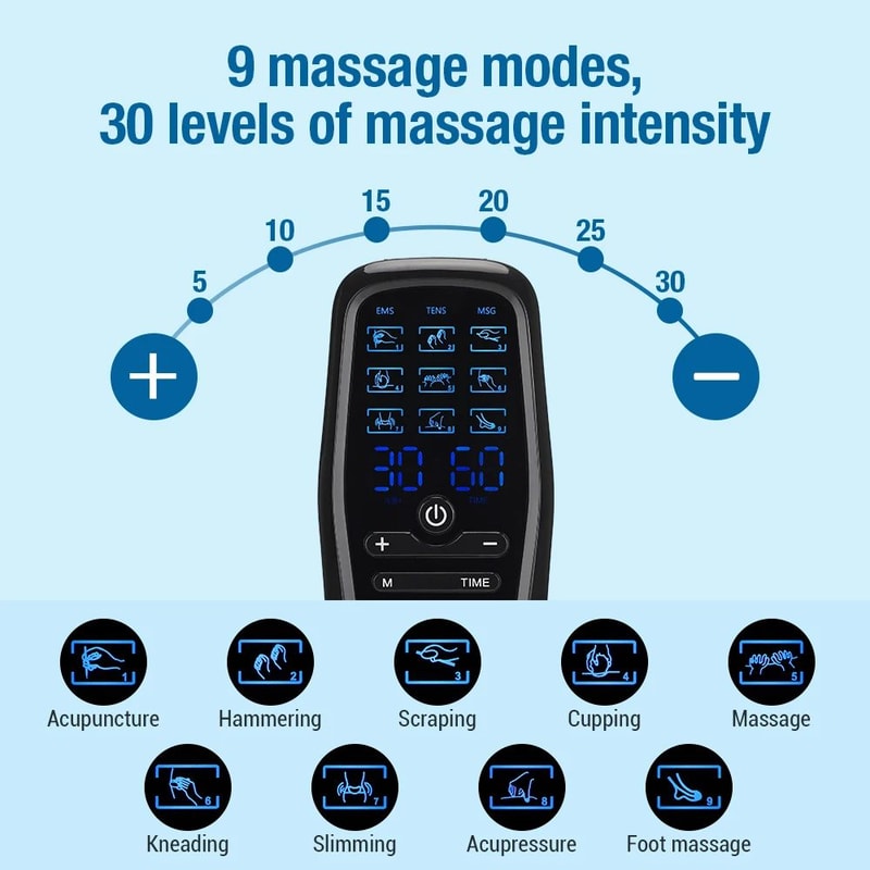 EMS Muscle Stimulator TENS Unit With Pads Electric Body Therapy Massagerms Muscle Stimulator 3