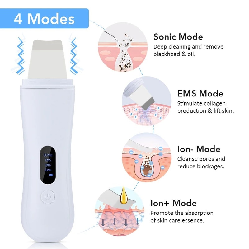 Ultrasonic Skin Scrubber Deep Pore Facial Cleansing And Lifting Device 3