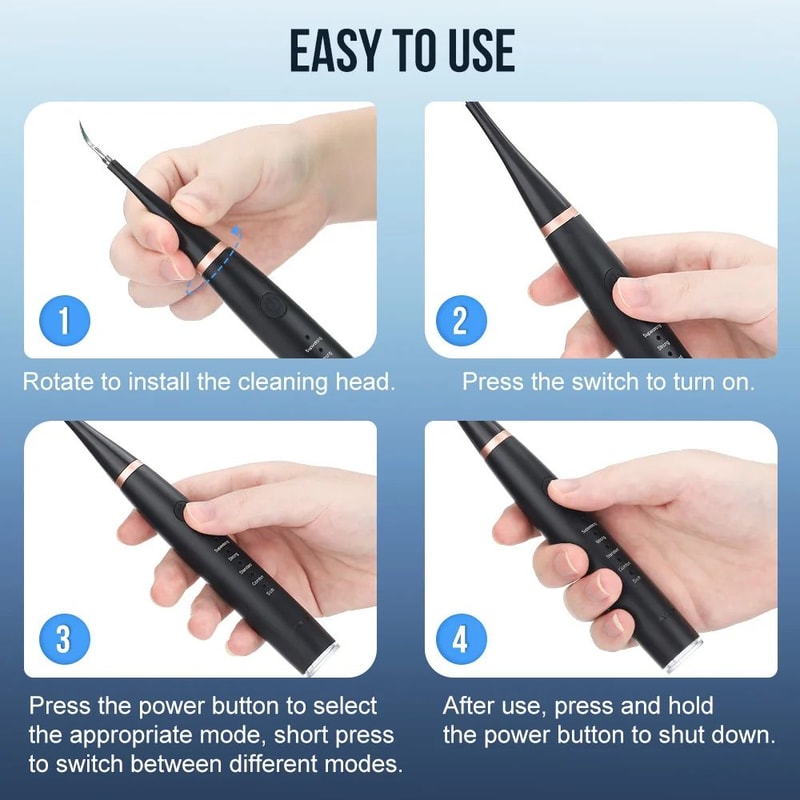 Ultrasonic Dental Scaler Electric Plaque And Tartar Remover Tooth Cleaning Device 3