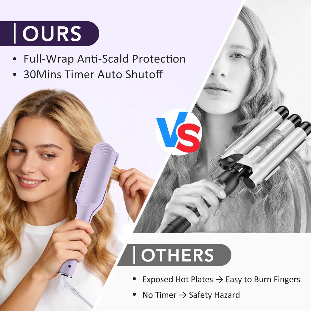 32mm Hair Curler Deep Wave Curling Iron Fast Heating Hair Styling Tool 2