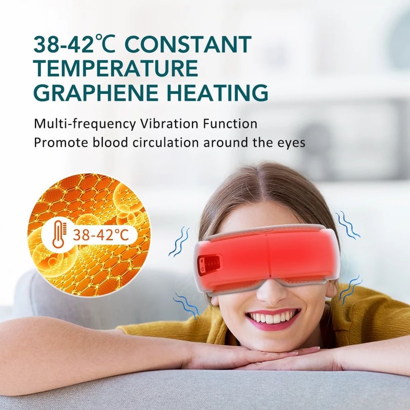 Smart Eye Massager With Air Compression Heat And Bluetooth Relaxation Glasses 5
