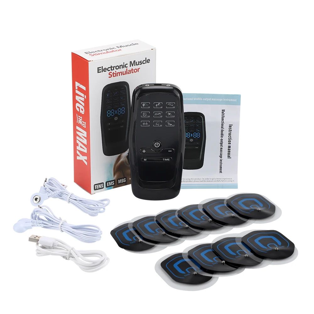 EMS Muscle Stimulator TENS Body Massager Electric Therapy Device With Pads 6