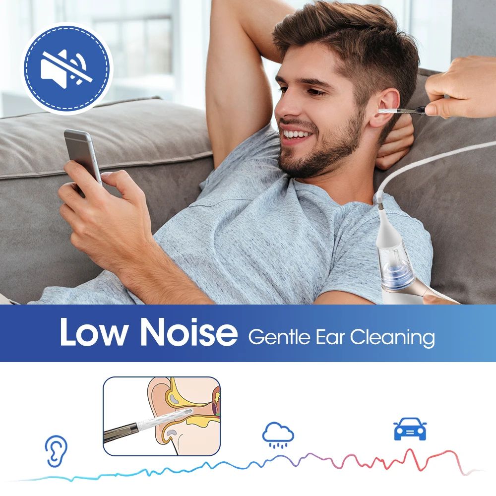 2 In 1 Electric Ear Wax Remover Ear Cleaner Vacuum With Nasal Aspirator 4