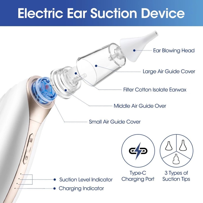 2 In 1 Electric Ear Wax Remover Ear Cleaner Vacuum With Nasal Aspirator 5