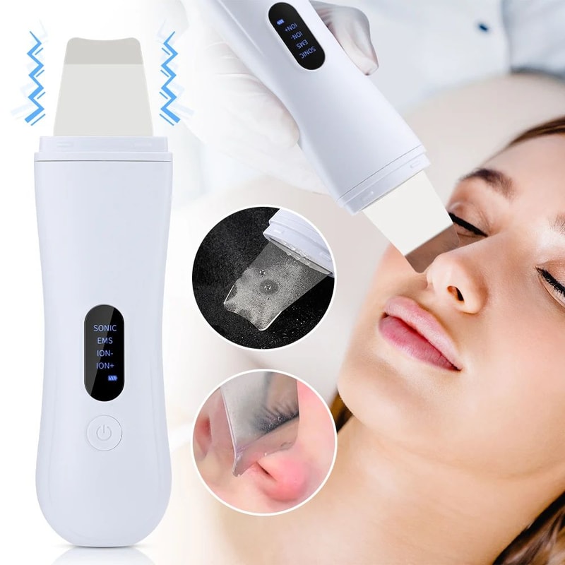 Ultrasonic Skin Scrubber Blackhead Remover Pore Deep Clean Facial Spatula 1