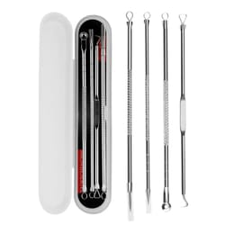 4 piece blackhead remover tool kit stainless steel pimple extractor set