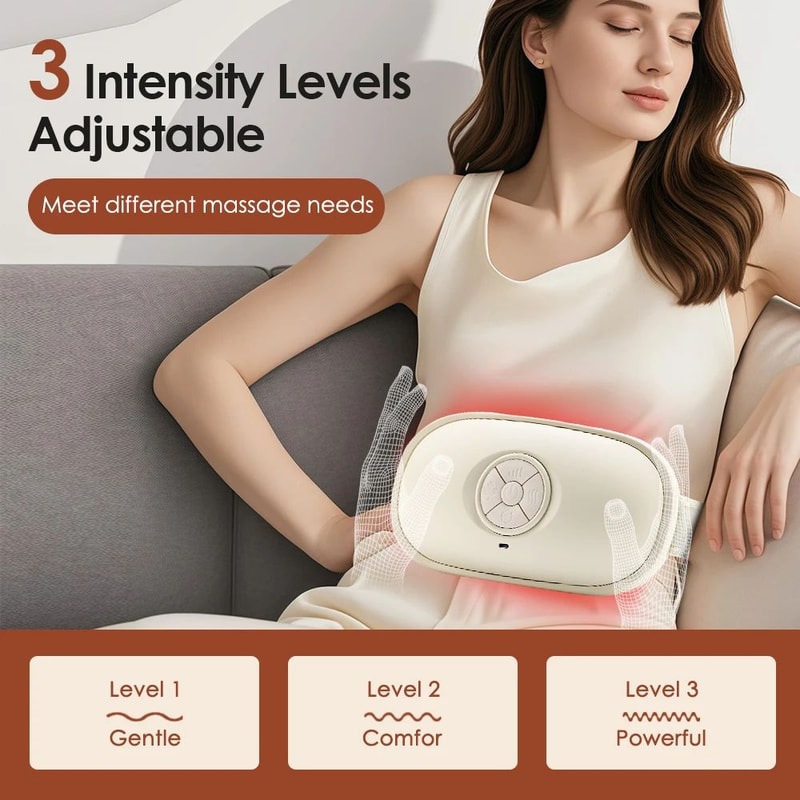 Electric Abdominal Massager Belt With Heat And Vibration Fat Burning Support 1