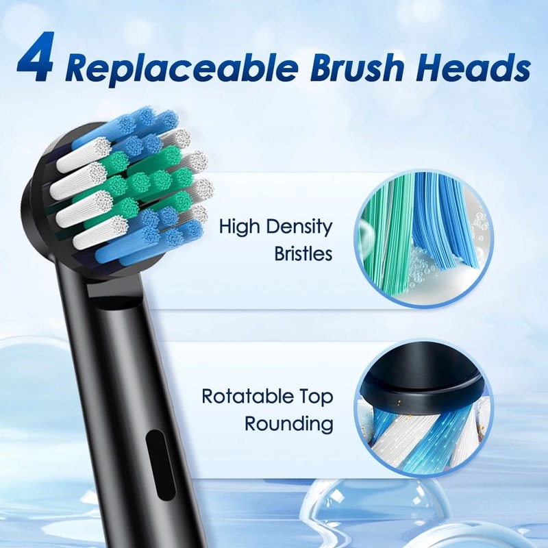 Rotary Electric Toothbrush Rechargeable Deep Cleaning Toothbrush With 8 Brush Heads 5