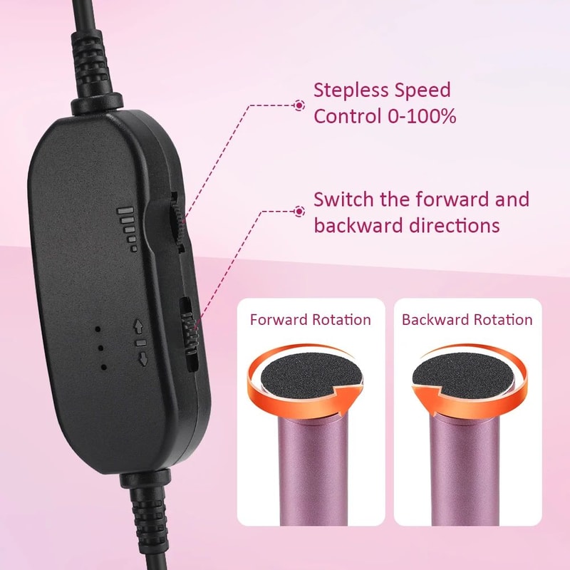 Electric Foot File Callus Remover With Adjustable Speed And 20 Sandpaper Discs 5