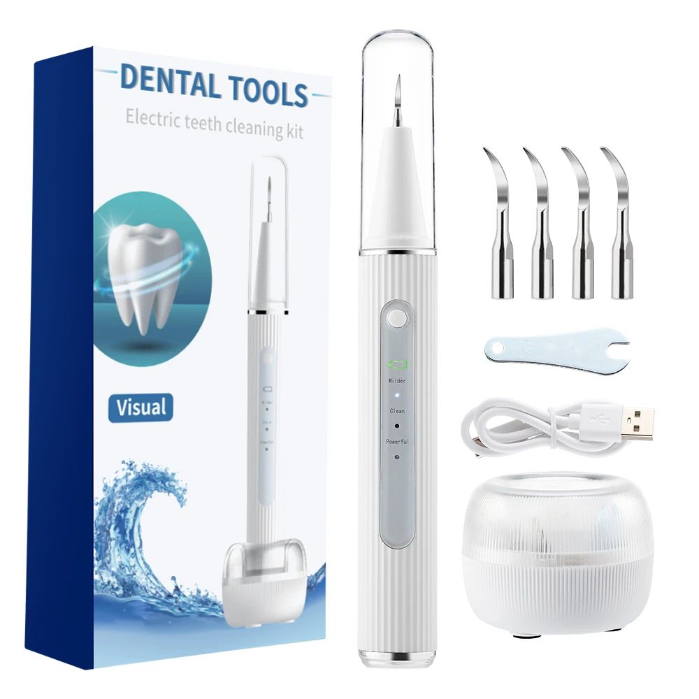Ultrasonic Dental Scaler Tooth Cleaner Tartar Remover With Visual Cleaning 6