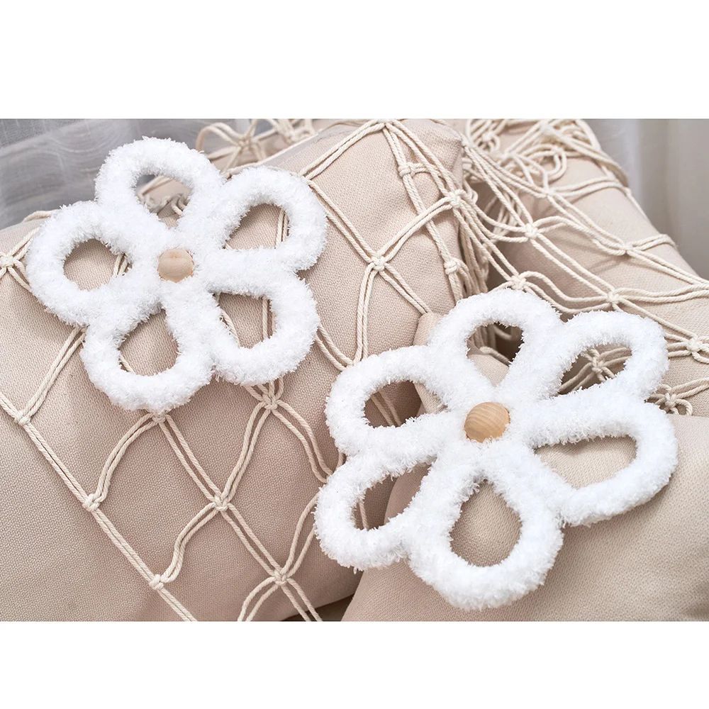 Bohemian Daisy Flower Wall Decor Woven Hanging Decoration Set 6