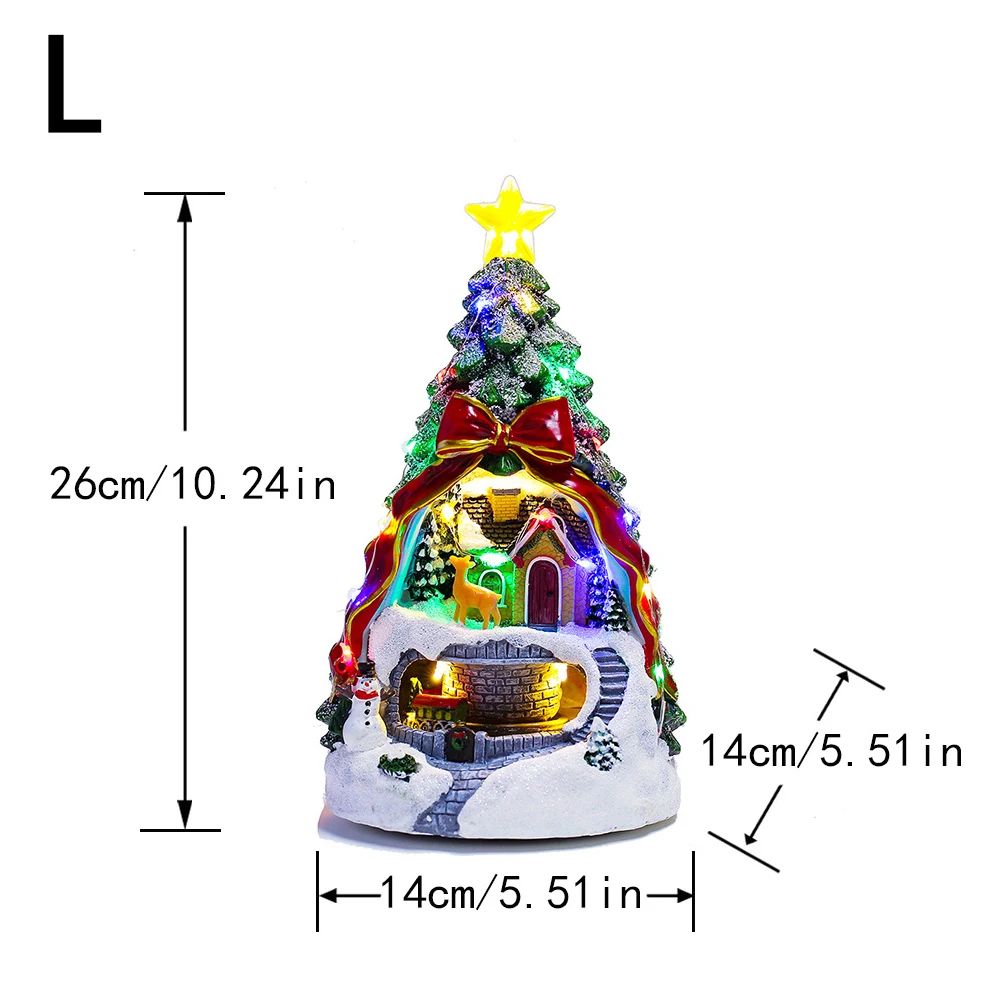 Christmas Tree Music Box With Rotating Train Holiday Decoration Gift 5