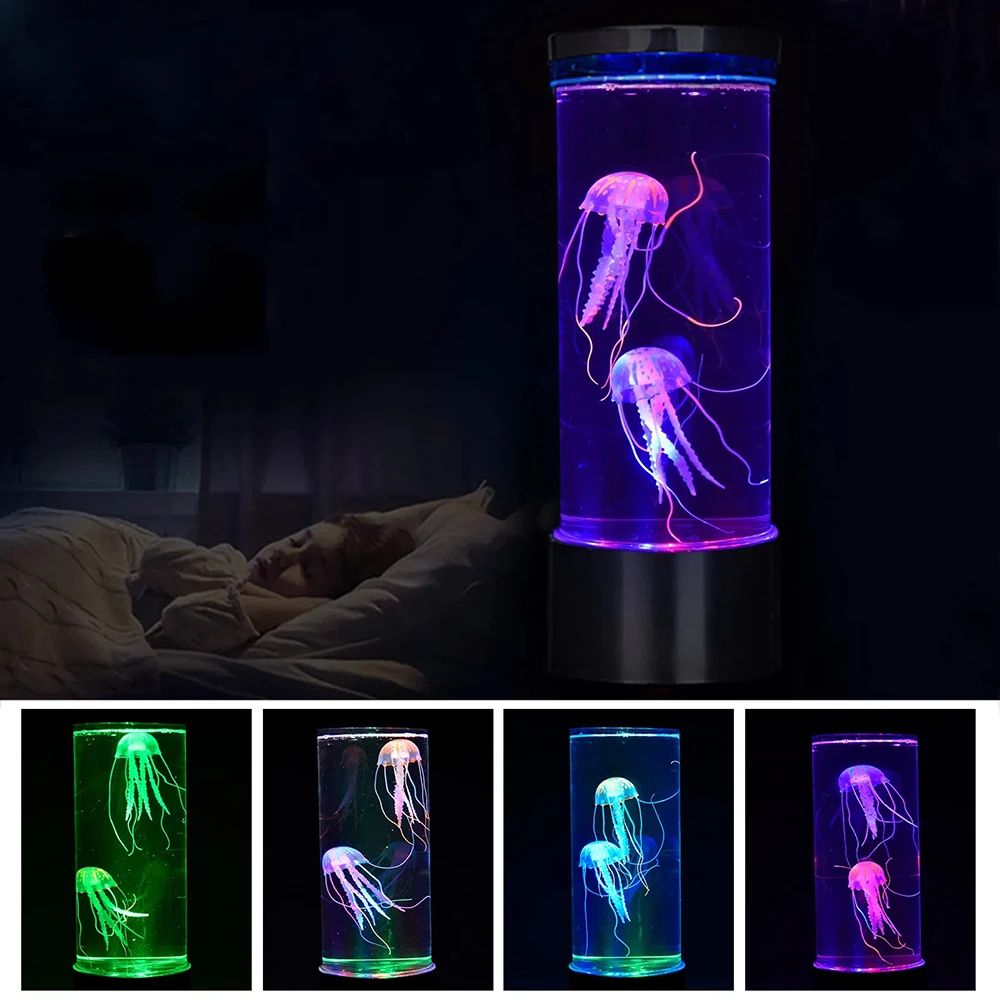 LED Jellyfish Aquarium Lamp Color Changing Night Light Relaxing Mood Lamp 3