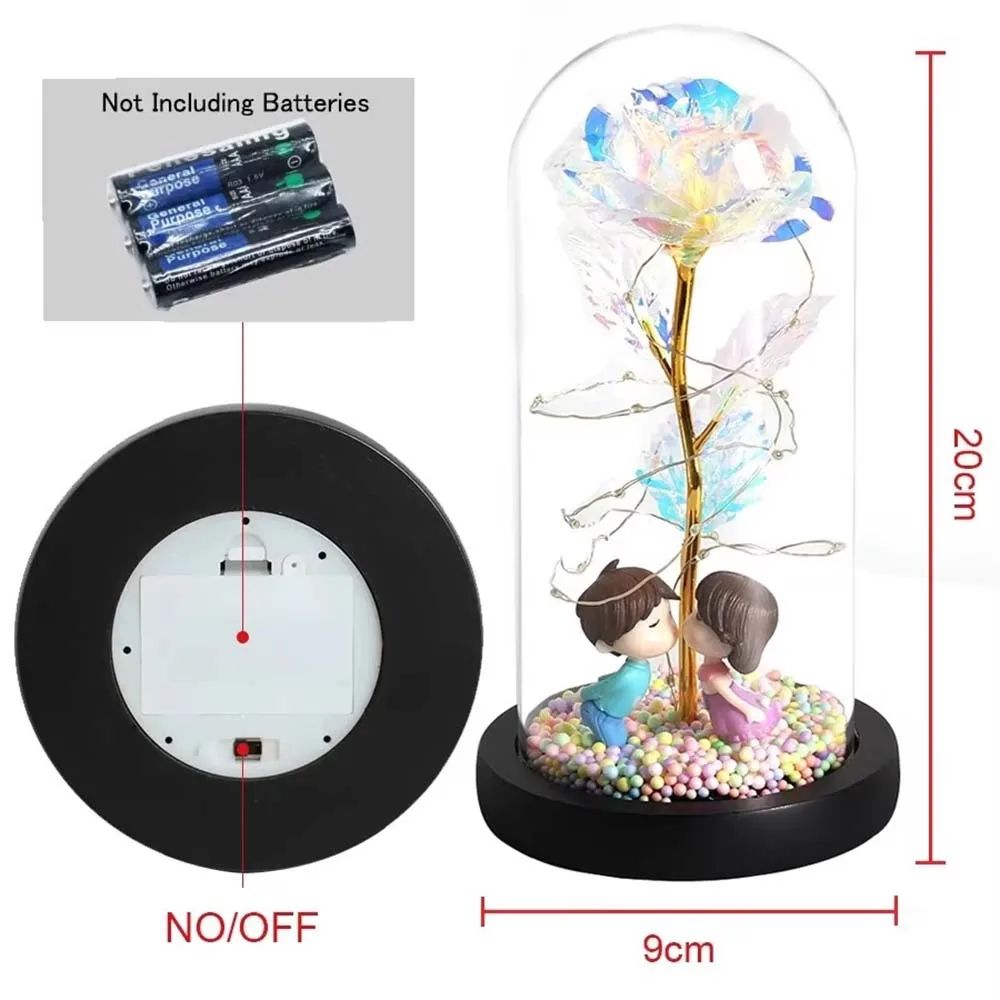 Galaxy Rose Glass Dome Eternal Flower Gift With LED Light For Mom And Loved Ones 5