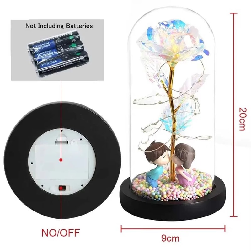 Galaxy Rose Glass Dome Eternal Flower Gift With LED Light For Mom And Loved Ones 5