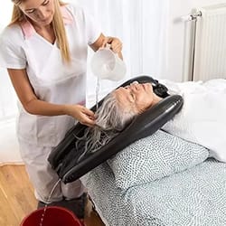 portable inflatable shampoo basin bedside hair wash solution