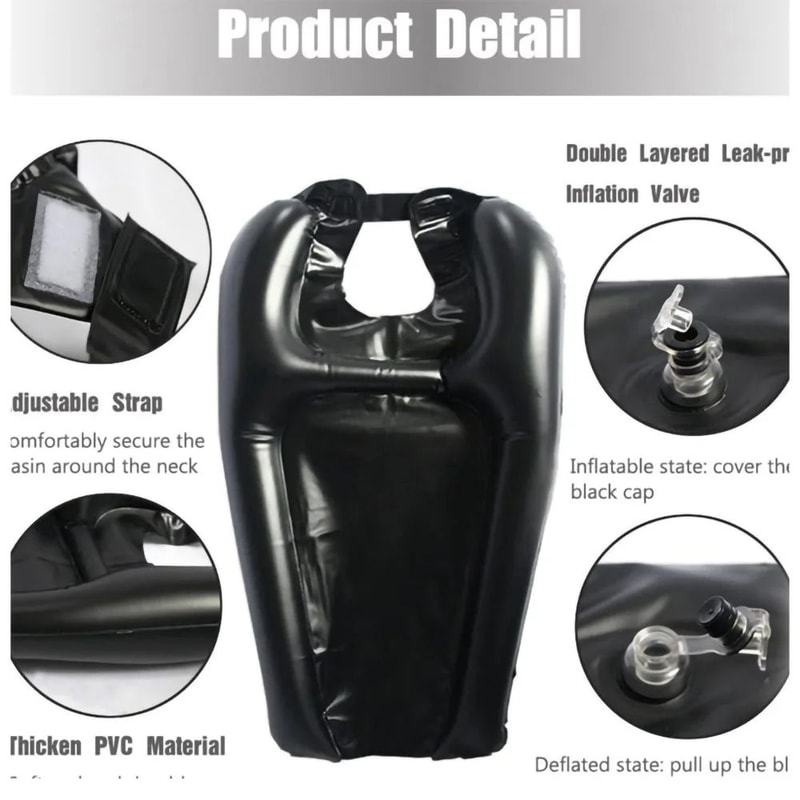 Portable Inflatable Shampoo Basin Bedside Hair Wash Solution 4