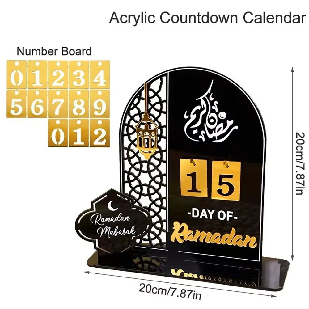 Ramadan Countdown Calendar Acrylic Eid Mubarak Decor Display 5