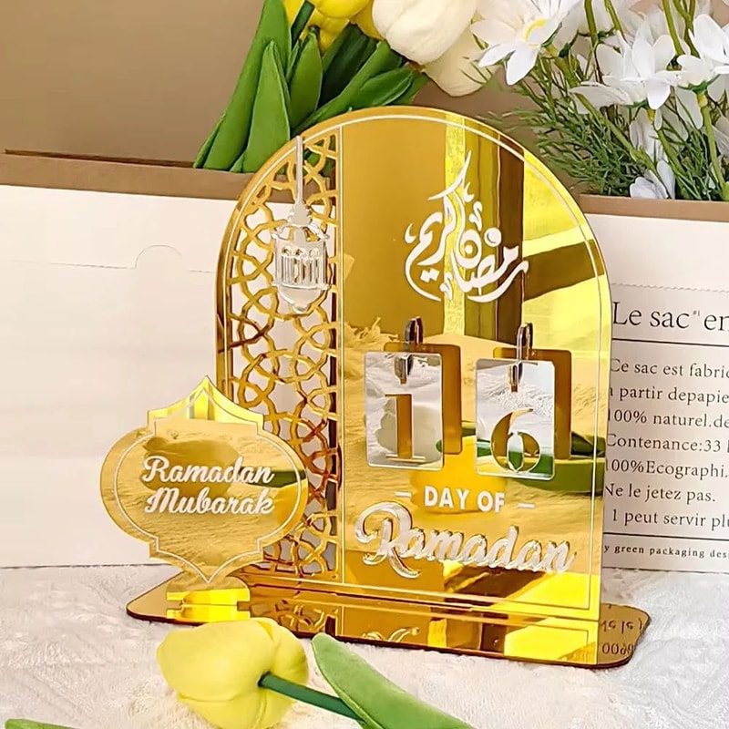 Ramadan Countdown Calendar Acrylic Eid Mubarak Decor Display 6