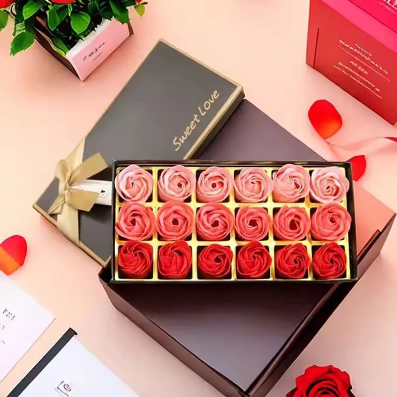 Luxury Soap Rose Gift Box Romantic Bath Flower Set 1