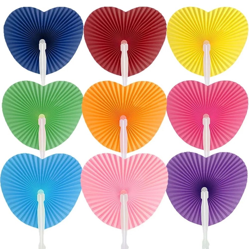 White Folding Paper Fan Elegant Party Favor And Handheld Decor 0