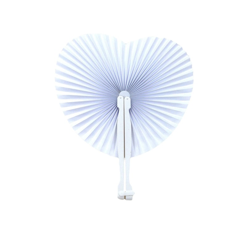 White Folding Paper Fan Elegant Party Favor And Handheld Decor 9