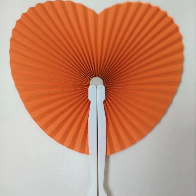 White Folding Paper Fan Elegant Party Favor And Handheld Decor 7