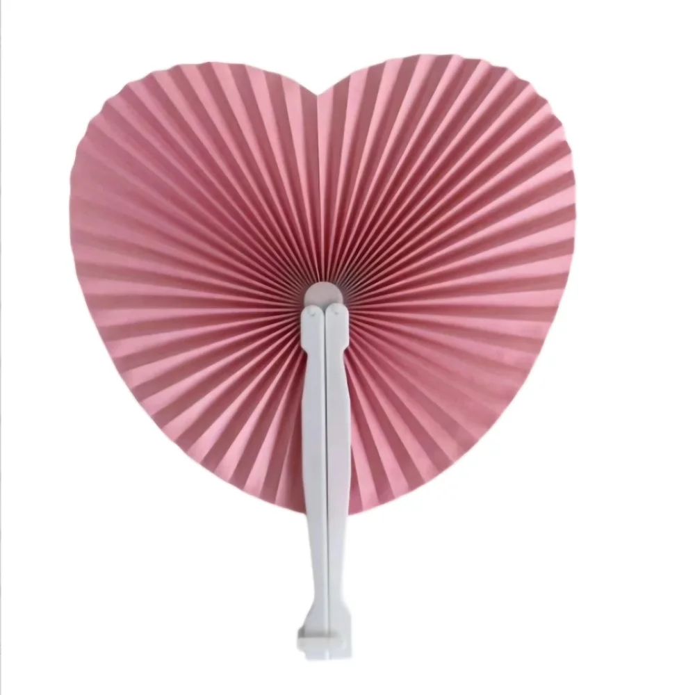White Folding Paper Fan Elegant Party Favor And Handheld Decor 6
