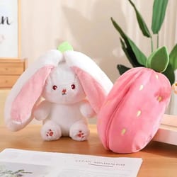 cute rabbit plush toy soft strawberry bunny stuffed animal