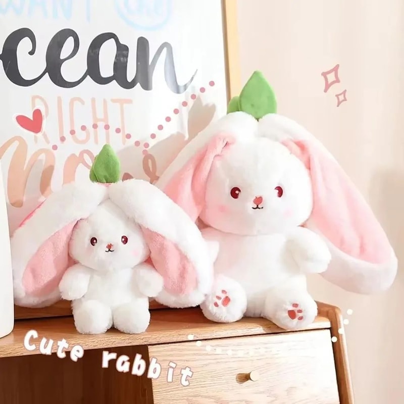 Cute Rabbit Plush Toy Soft Strawberry Bunny Stuffed Animal 5