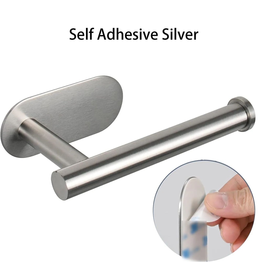 Stainless Steel Toilet Paper Holder Wall Mount Bathroom Tissue Rack 6