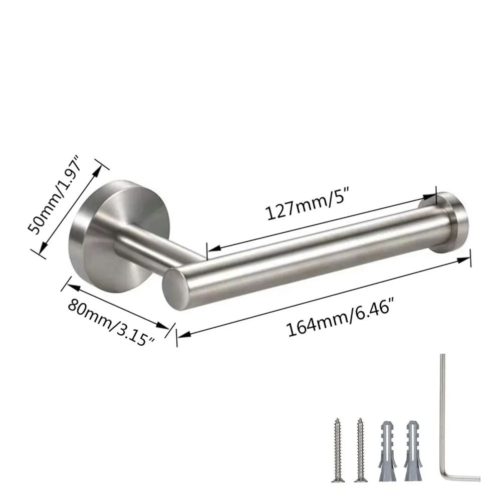 Stainless Steel Toilet Paper Holder Wall Mount Bathroom Tissue Rack 3