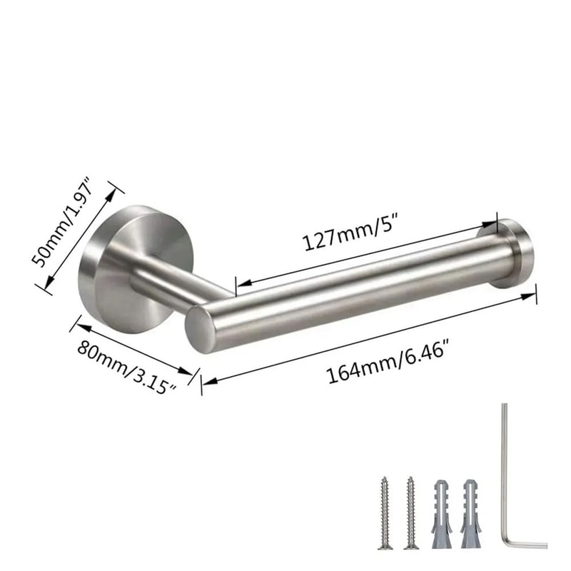 Stainless Steel Toilet Paper Holder Wall Mount Bathroom Tissue Rack 3