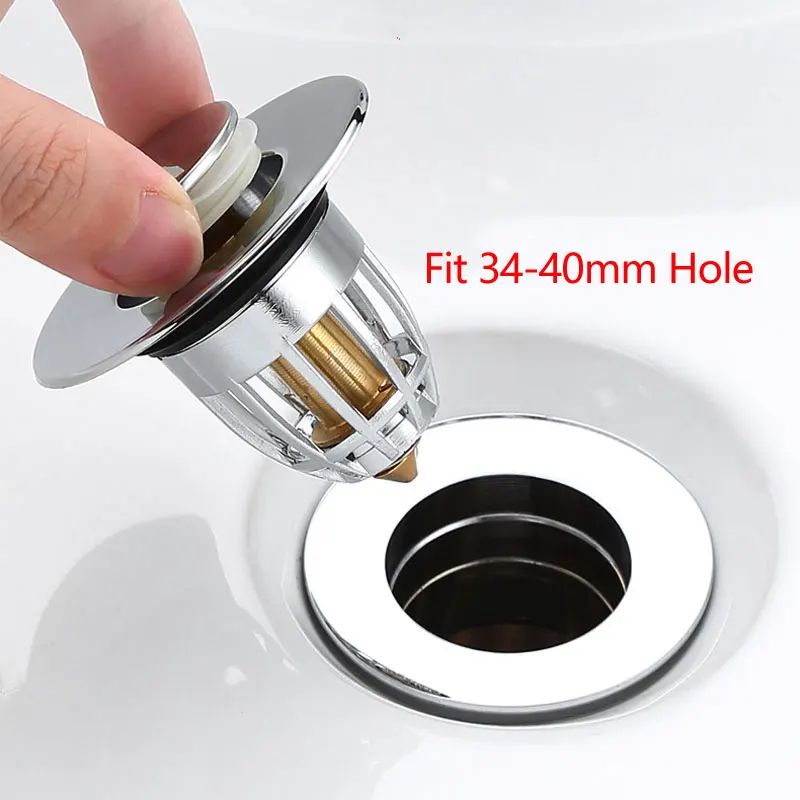 Universal Sink Drain Stopper Pop Up Filter Hair Catcher 4