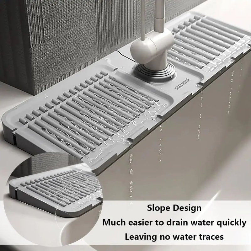 Silicone Faucet Mat Fast Drying Sink Splash Guard Tray 1