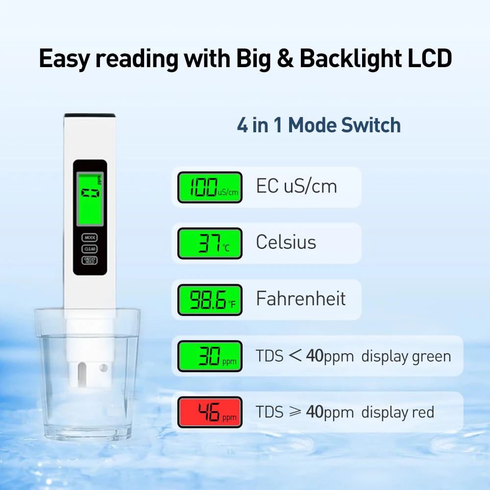 Digital TDS Water Tester Portable Water Quality Meter With Case 3