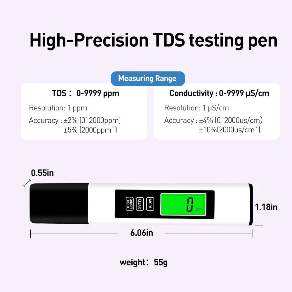Digital TDS Water Tester Portable Water Quality Meter With Case 4