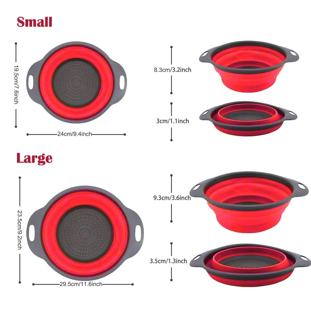 Collapsible Silicone Colander Space Saving Kitchen Strainer Basket 1