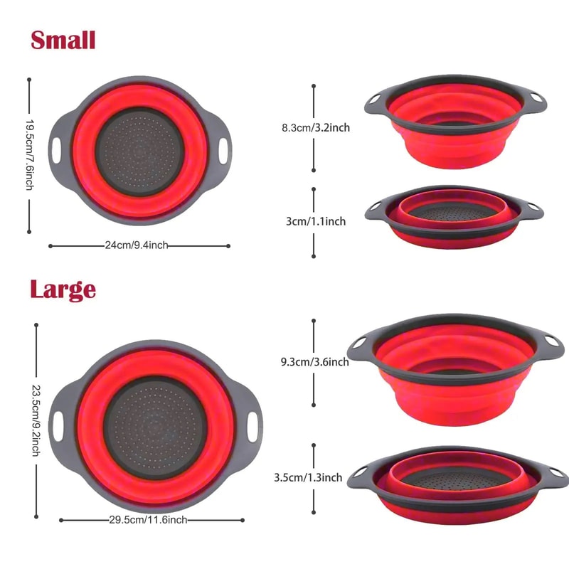 Collapsible Silicone Colander Space Saving Kitchen Strainer Basket 1