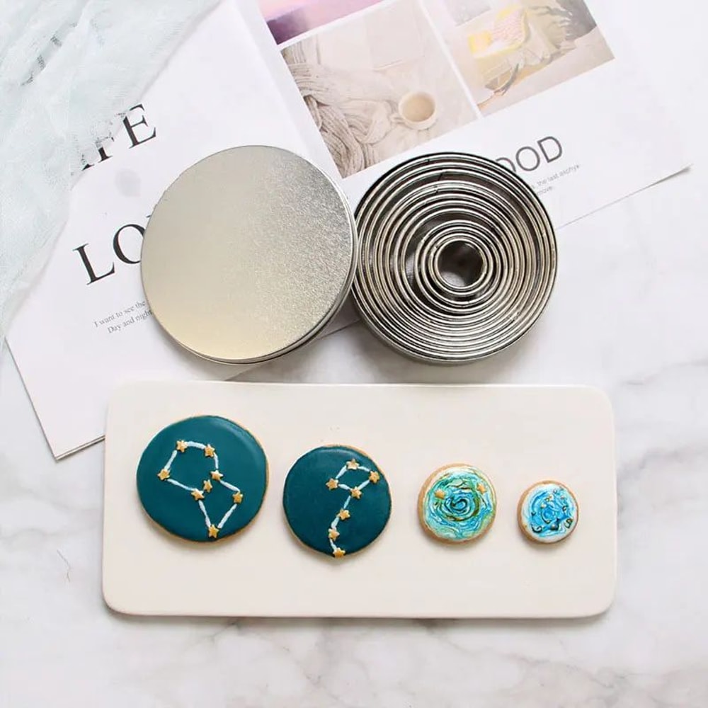 Stainless Steel Mousse Ring Set Round Cake Cutter Baking Molds 2