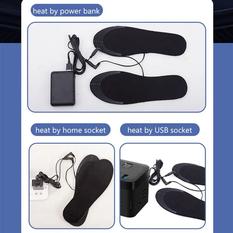 USB Heated Insoles Electric Foot Warmers For Shoes 1