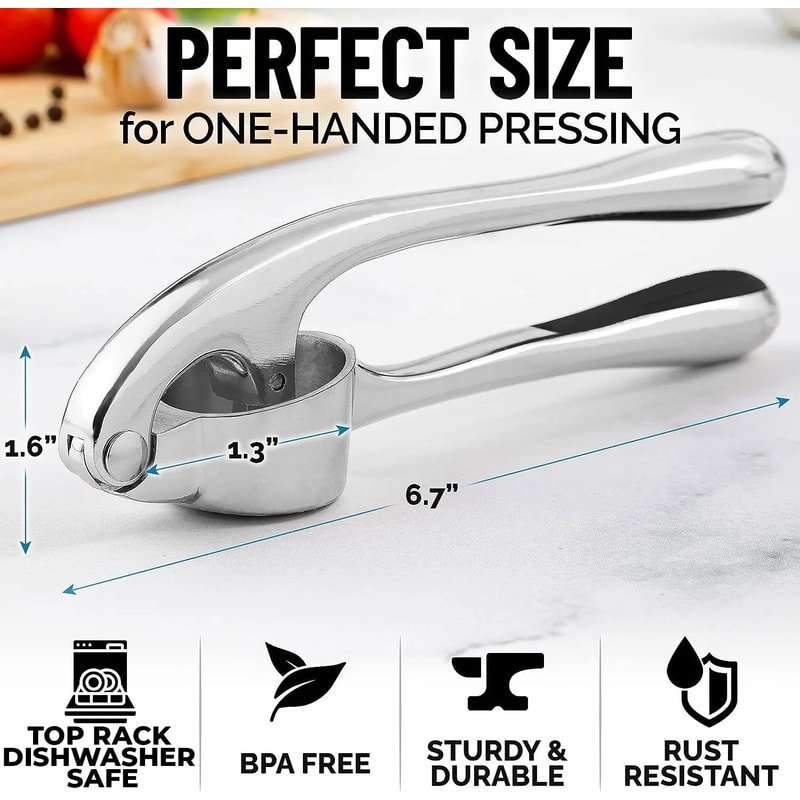 Stainless Steel Garlic Press Rocker Crusher And Mincer Tool 4