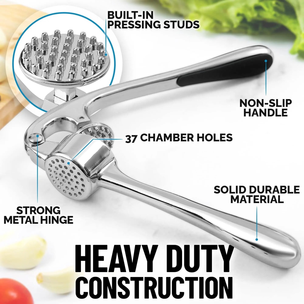 Stainless Steel Garlic Press Rocker Crusher And Mincer Tool 5