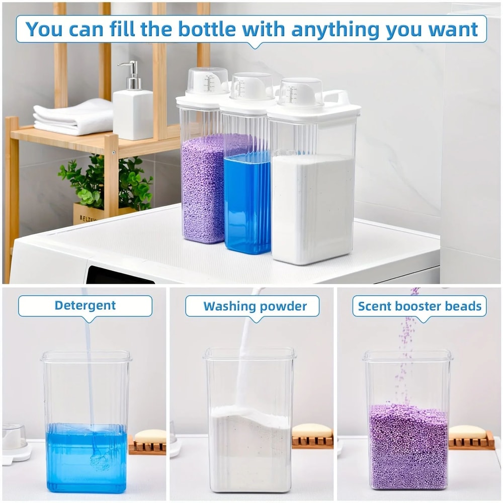 Airtight Laundry Detergent Storage Container With Measuring Cup 5