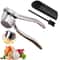Stainless Steel Garlic Press Mincer Set With Peeler And Cleaning Brush 2