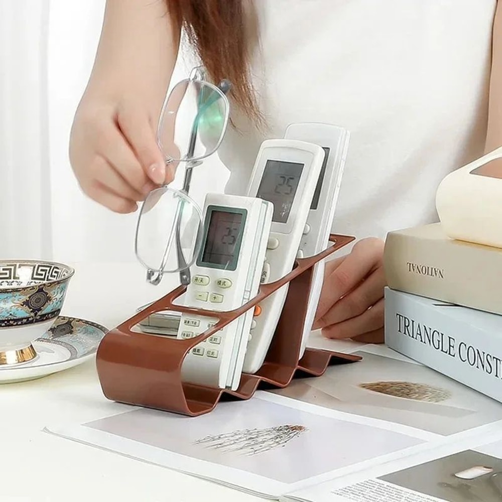 Remote Control Organizer Holder With 4 Slot Desk Storage Rack 0