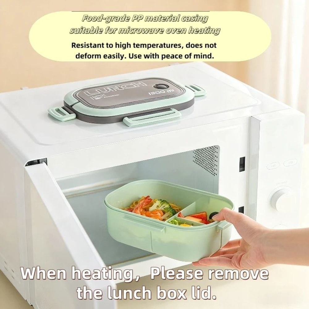 Double Layer Bento Lunch Box With Leak Proof Design And Utensils 3