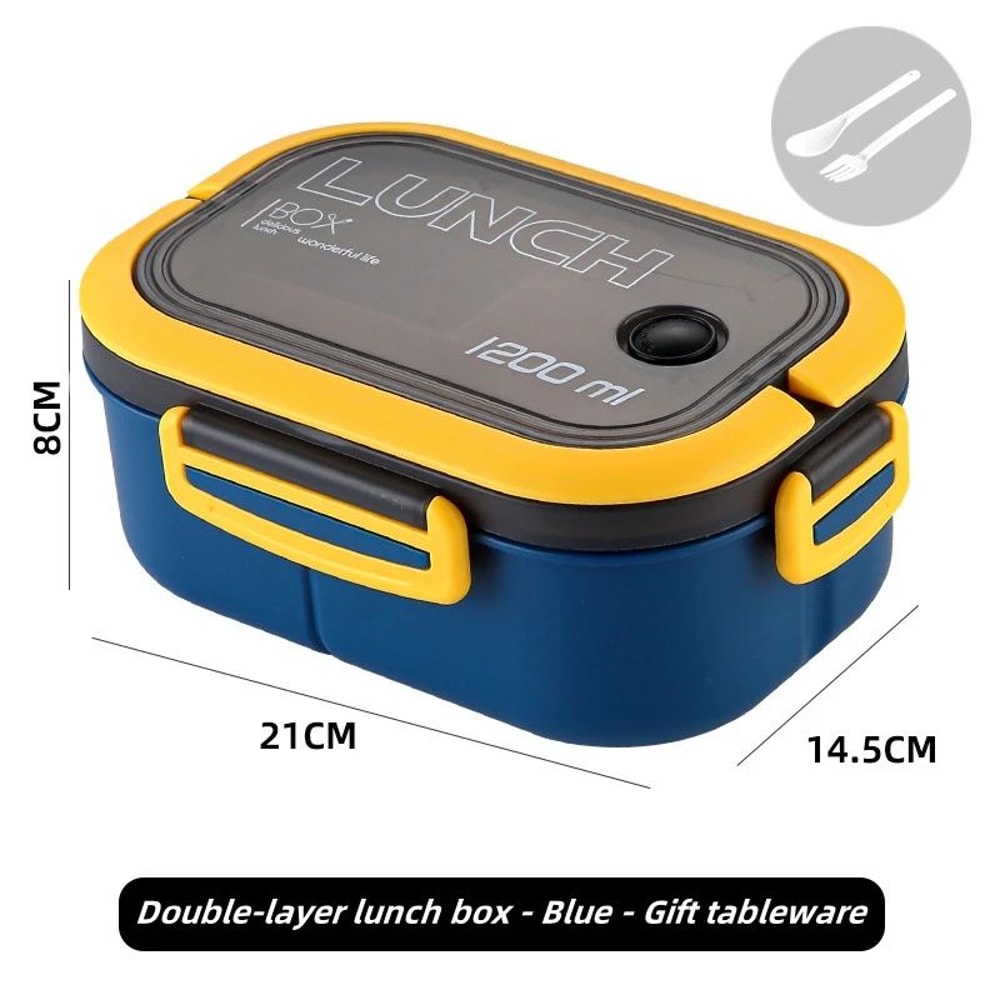 Double Layer Bento Lunch Box With Leak Proof Design And Utensils 6
