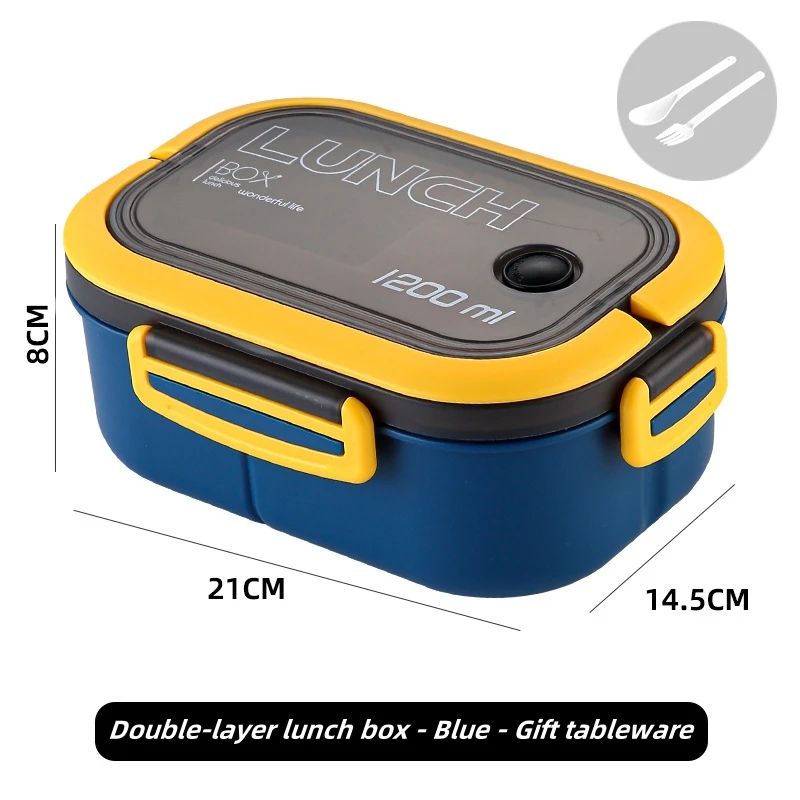 Double Layer Bento Lunch Box With Leak Proof Design And Utensils 6