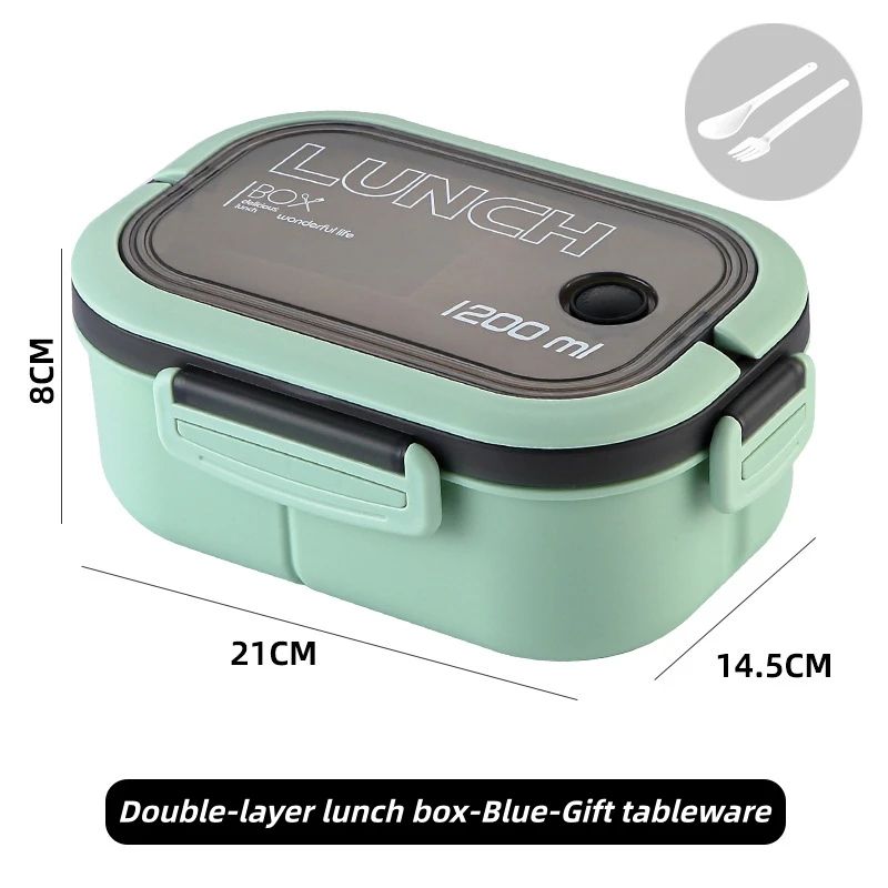 Double Layer Bento Lunch Box With Leak Proof Design And Utensils 7